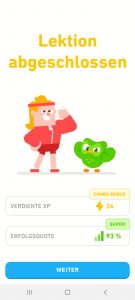 Duolingo Übengen - Lektion abgeschlossen Duolingo Übengen - Lektion abgeschlossen